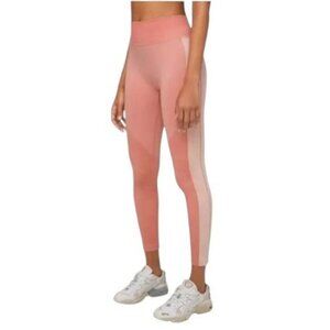 Lululemon Ebb to Train Tight Abstract In Copper Clay / Angel Wing Size 6